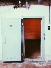 Open door of building