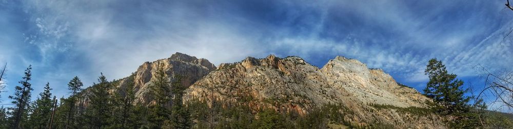Panoramic view of mountains against sky