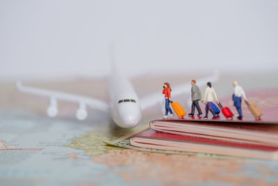 Close-up of figurine on table at home