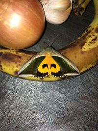 Close-up of yellow paint