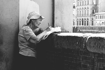 Woman standing in building