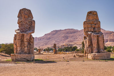 Ruins of temple against clear sky