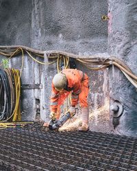 Man working on rope
