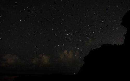 Low angle view of star field against star field