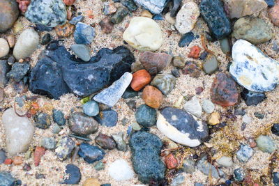 High angle view of stones