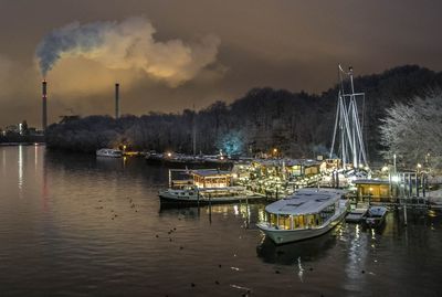 Boats in harbor