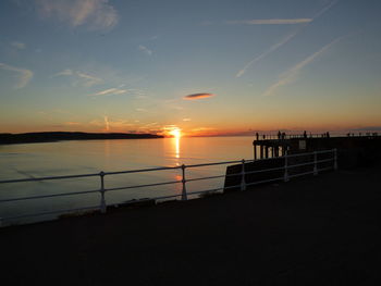 Scenic view of sea at sunset