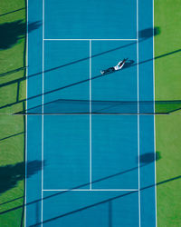 Aerial view of tennis court