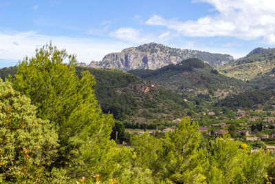 Scenic view at landscape from coll de soller, mallorca