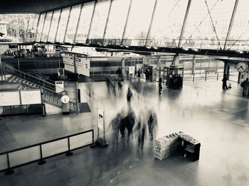 People walking in bus