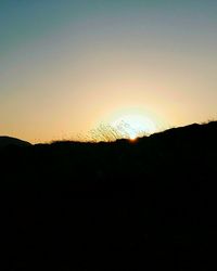 Silhouette landscape at sunset