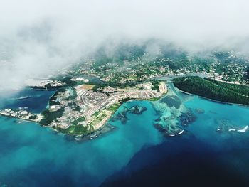 Aerial view of bay