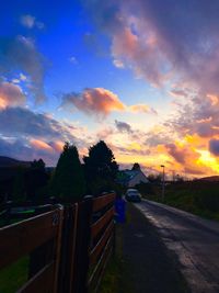 Road against sky during sunset