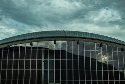 Low angle view of modern building against sky