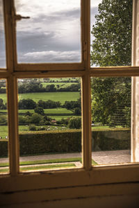 Close-up of window against sky