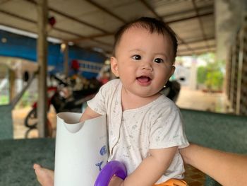 Portrait of cute smiling boy