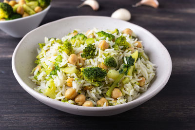 Close-up of food in bowl on table