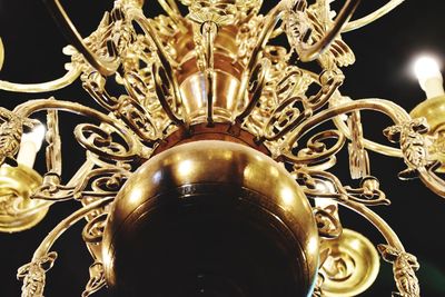 Close-up of illuminated chandelier