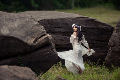 Woman in a forest