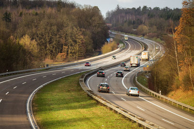 High angle view of highway