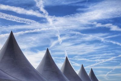 Low angle view of sculpture against sky