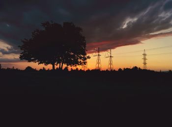 Silhouette of trees at sunset