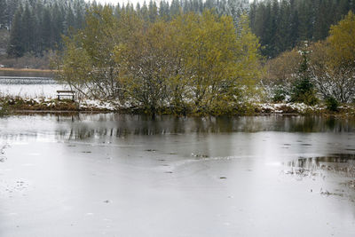 Scenic view of lake during winter