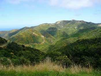 Scenic view of mountains against sky