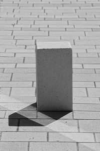 High angle view of a footpath with shadow