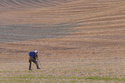 Man working on field