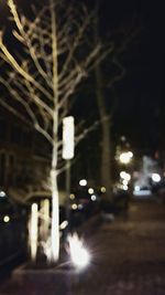 Close-up view of illuminated city at night