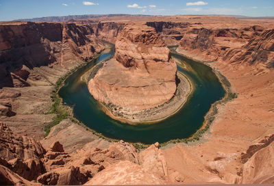 View of rock formations in desert