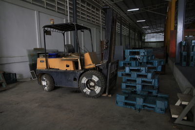 Forklift in factory