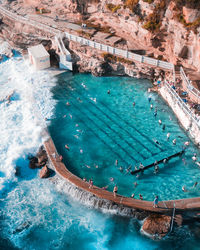 High angle view of swimming pool