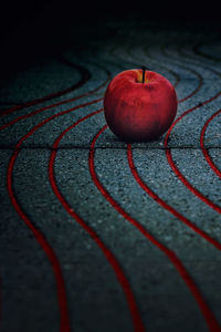 High angle view of apples on table