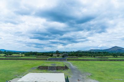 Scenic view of field against sky