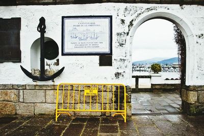 Information sign on bridge