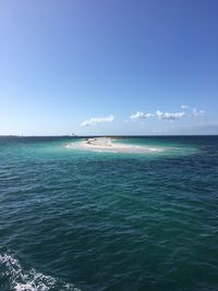 View of sea against blue sky