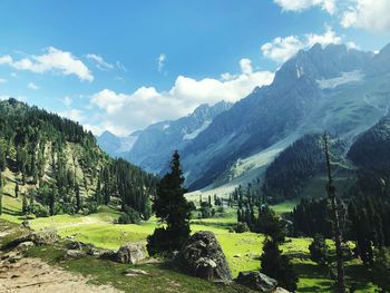 Scenic view of mountains against sky