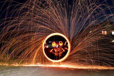 Light painting on illuminated text