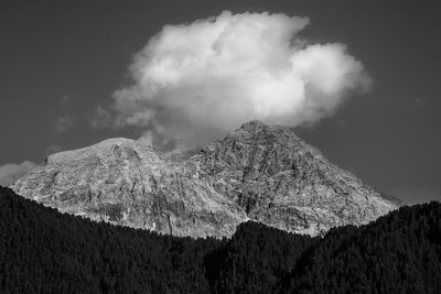 Low angle view of mountain against sky