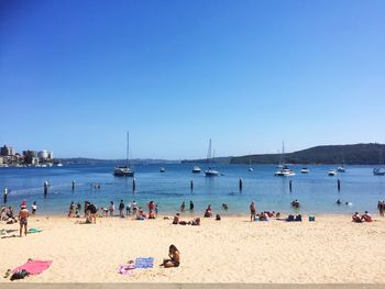 View of people on beach