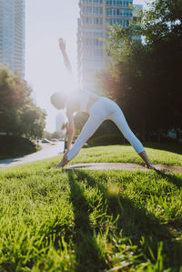 Man jumping in park