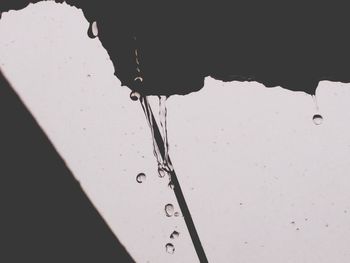 Close-up of water drops on glass