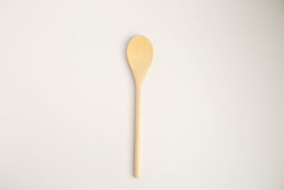 Directly above shot of spoon against white background