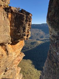 Scenic view of rock formations against sky