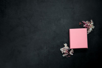 Directly above shot of christmas decorations on table