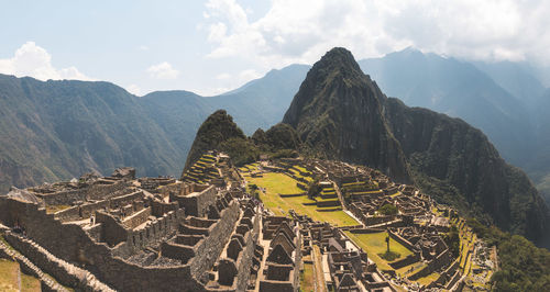 Panoramic view of a mountain against cloudy sky