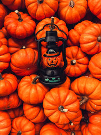 Full frame shot of pumpkins for sale at market