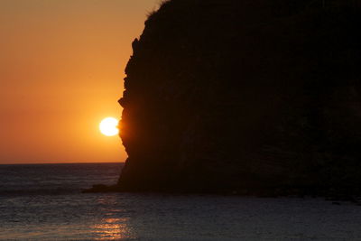 Scenic view of sunset over sea